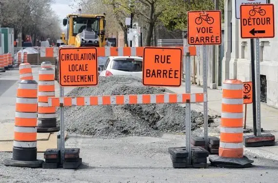 22% des cônes orange à Montréal ne serviraient à rien
